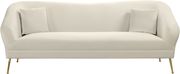 Elegant & sleek cream velvet contemporary sofa by Meridian additional picture 8