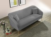 Elegant & sleek gray velvet contemporary sofa by Meridian additional picture 3