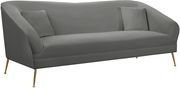 Elegant & sleek gray velvet contemporary sofa by Meridian additional picture 6