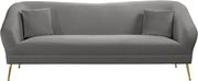 Elegant & sleek gray velvet contemporary sofa by Meridian additional picture 7