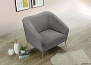 Elegant & sleek gray velvet contemporary chair by Meridian additional picture 3