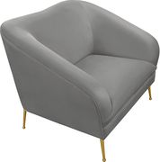 Elegant & sleek gray velvet contemporary chair by Meridian additional picture 5