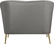 Elegant & sleek gray velvet contemporary chair by Meridian additional picture 6