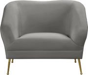 Elegant & sleek gray velvet contemporary chair by Meridian additional picture 7