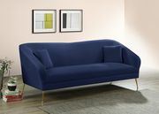 Elegant & sleek navy velvet contemporary sofa by Meridian additional picture 2