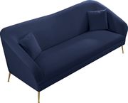 Elegant & sleek navy velvet contemporary sofa by Meridian additional picture 3