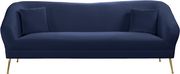 Elegant & sleek navy velvet contemporary sofa by Meridian additional picture 8