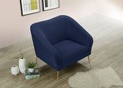 Elegant & sleek navy velvet contemporary chair by Meridian additional picture 3