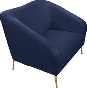 Elegant & sleek navy velvet contemporary chair by Meridian additional picture 4