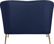 Elegant & sleek navy velvet contemporary chair by Meridian additional picture 5