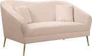 Elegant & sleek pink velvet contemporary loveseat by Meridian additional picture 6