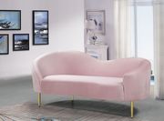 Pink velvet curved design modern sofa by Meridian additional picture 6
