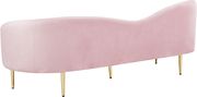 Pink velvet curved design modern sofa by Meridian additional picture 8