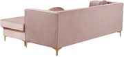 Pink velvet 2pc reversible sectional sofa by Meridian additional picture 3