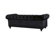 Black velvet fabric rolled arms design sofa by Meridian additional picture 3