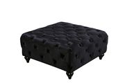 Black velvet fabric rolled arms design sofa by Meridian additional picture 6