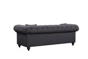 Gray linen fabric rolled arms design sofa by Meridian additional picture 3