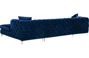 Velvet 3pcs double chaise sectional sofa by Meridian additional picture 3