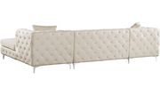 Velvet 3pcs double chaise sectional sofa by Meridian additional picture 3