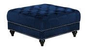 Ottoman in navy velvet fabric additional photo 2 of 1