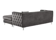 Reversible chaise velvet tufted sectional sofa by Meridian additional picture 4