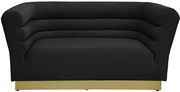 Black velvet horizontal tufting modern sofa by Meridian additional picture 4