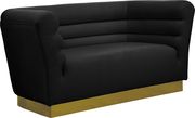 Black velvet horizontal tufting modern sofa by Meridian additional picture 9