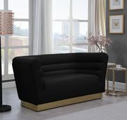 Black velvet horizontal tufting modern sofa by Meridian additional picture 10