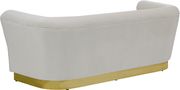 Cream velvet horizontal tufting modern sofa by Meridian additional picture 6