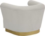 Cream velvet horizontal tufting modern chair by Meridian additional picture 2