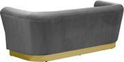 Gray velvet horizontal tufting modern sofa by Meridian additional picture 3