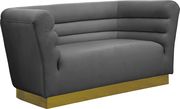 Gray velvet horizontal tufting modern sofa by Meridian additional picture 5