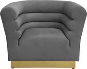 Gray velvet horizontal tufting modern chair by Meridian additional picture 3