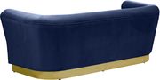 Navy velvet horizontal tufting modern sofa by Meridian additional picture 3