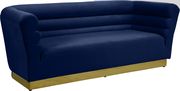 Navy velvet horizontal tufting modern sofa by Meridian additional picture 4