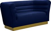 Navy velvet horizontal tufting modern sofa by Meridian additional picture 5