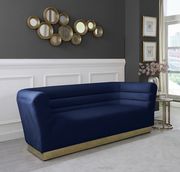 Navy velvet horizontal tufting modern sofa by Meridian additional picture 9