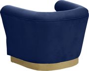 Navy velvet horizontal tufting modern chair by Meridian additional picture 2