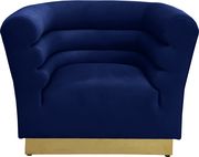 Navy velvet horizontal tufting modern chair by Meridian additional picture 3