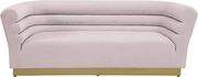Pink velvet horizontal tufting modern sofa by Meridian additional picture 4