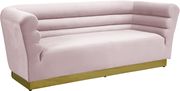 Pink velvet horizontal tufting modern sofa by Meridian additional picture 5