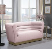 Pink velvet horizontal tufting modern sofa by Meridian additional picture 7