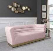 Pink velvet horizontal tufting modern sofa by Meridian additional picture 10