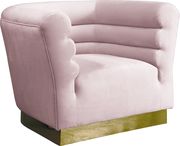 Pink velvet horizontal tufting modern chair by Meridian additional picture 4