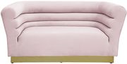 Pink velvet horizontal tufting modern loveseat by Meridian additional picture 2