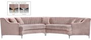 Pink 2pcs oversized curved sectional sofa by Meridian additional picture 3