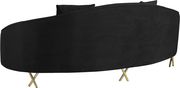 Black velvet rounded back contemporary sofa by Meridian additional picture 2