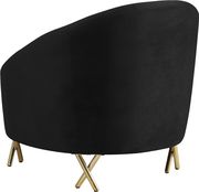 Black velvet rounded back contemporary chair by Meridian additional picture 2
