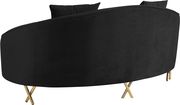 Black velvet rounded back contemporary loveseat by Meridian additional picture 3