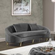 Gray velvet rounded back contemporary sofa by Meridian additional picture 4